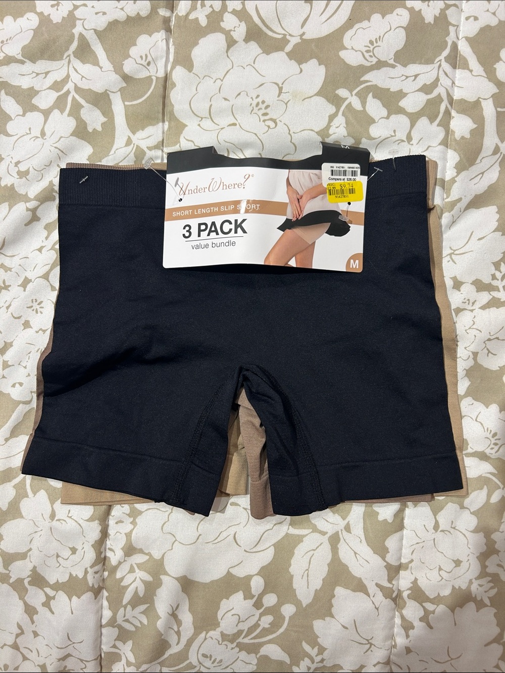 Women's Bike Shorts 3-Pack — Black and Tan